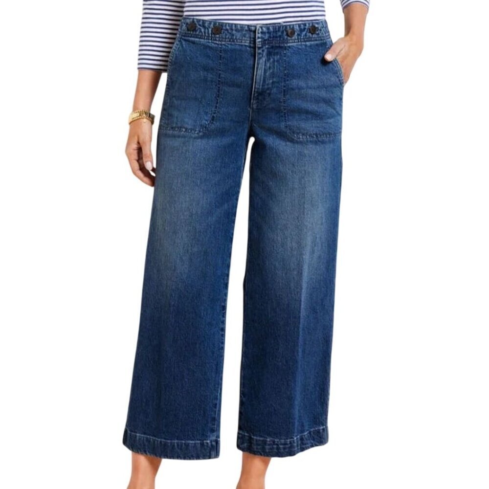 Talbots Crop Wide Leg Jeans Cora Wash 2023 Size 10p